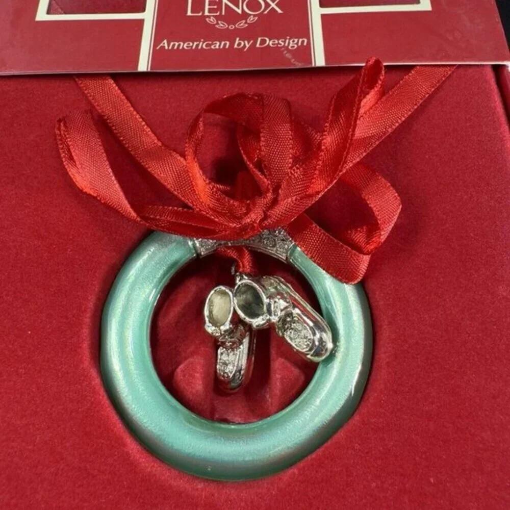 Lenox Ornament Baby Jewels Baby Ring Boy‎ Ornament Silver plated New In Box